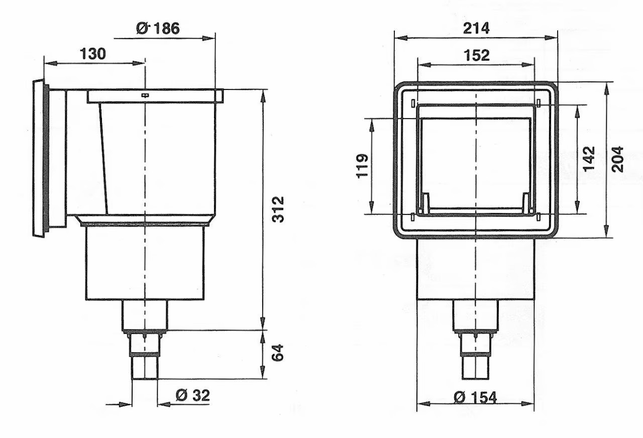 Skimmer VA micro 150x150 mm